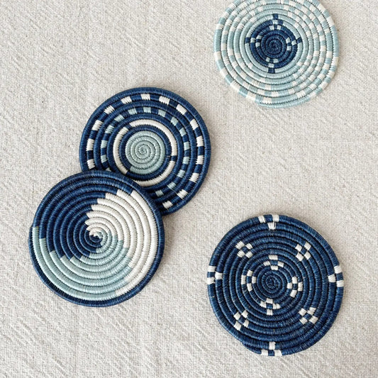 Blue Coaster Set- Swirl