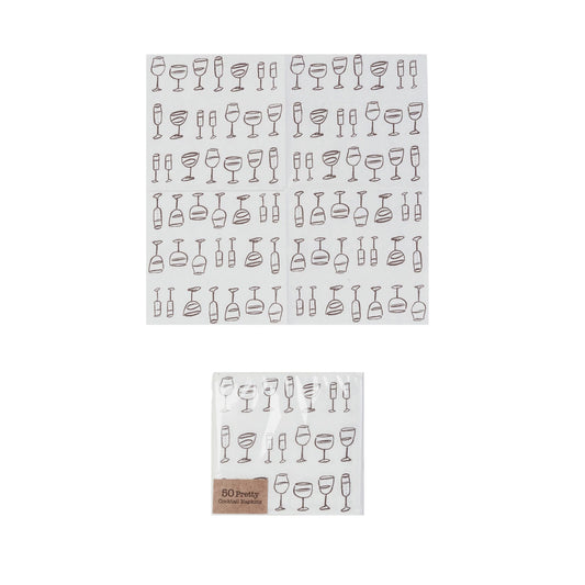 Cocktail Glasses-Napkins