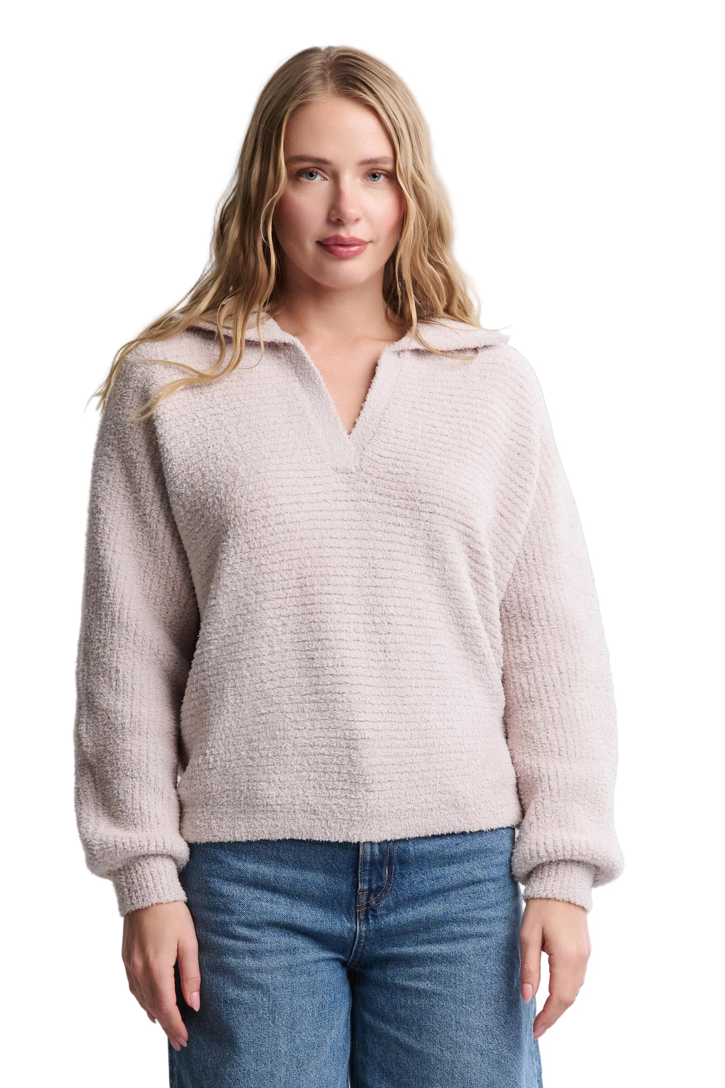 Collared Pullover- Stone
