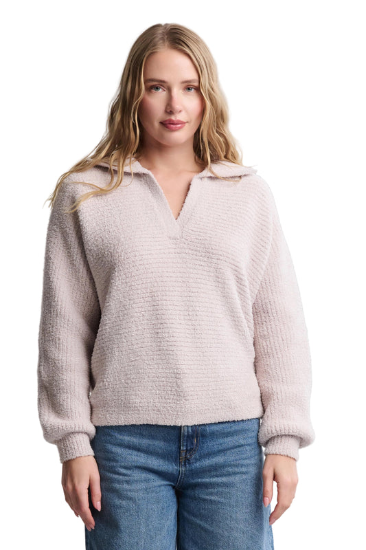 Collared Pullover- Stone