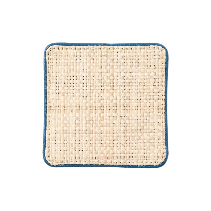 Dark Blue Raffia Coasters- Set of 6