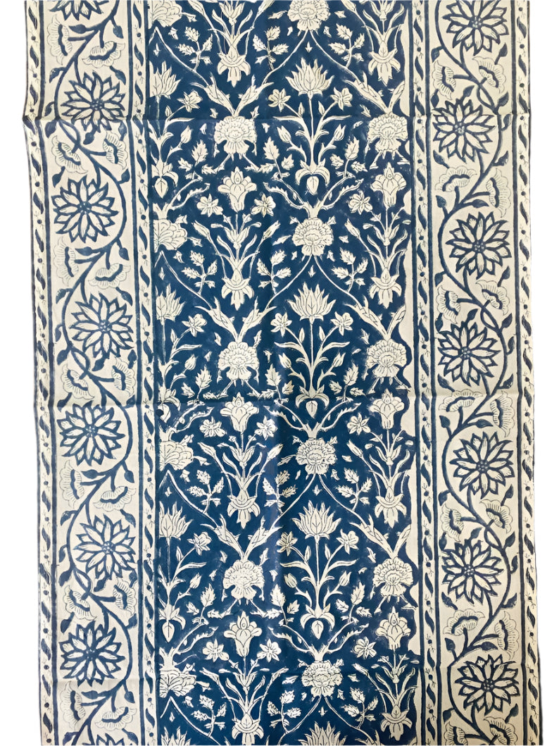 Dark Blue Floral Runner
