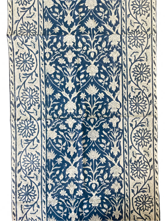 Dark Blue Floral Runner