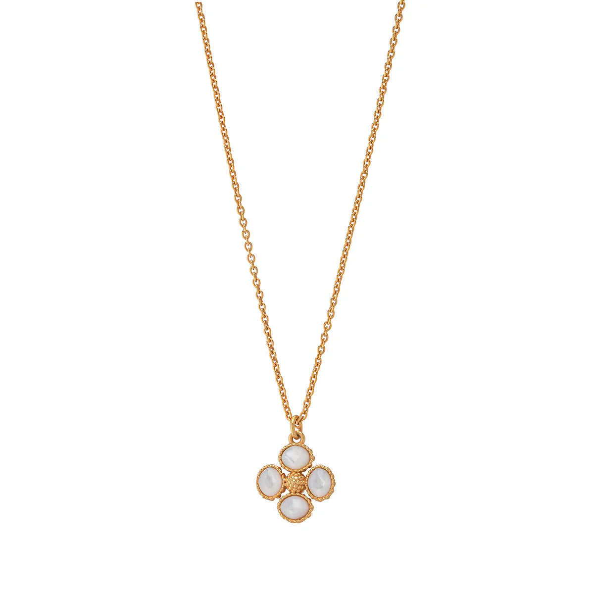 Double Sided Clover Necklace- Mother of Pearl