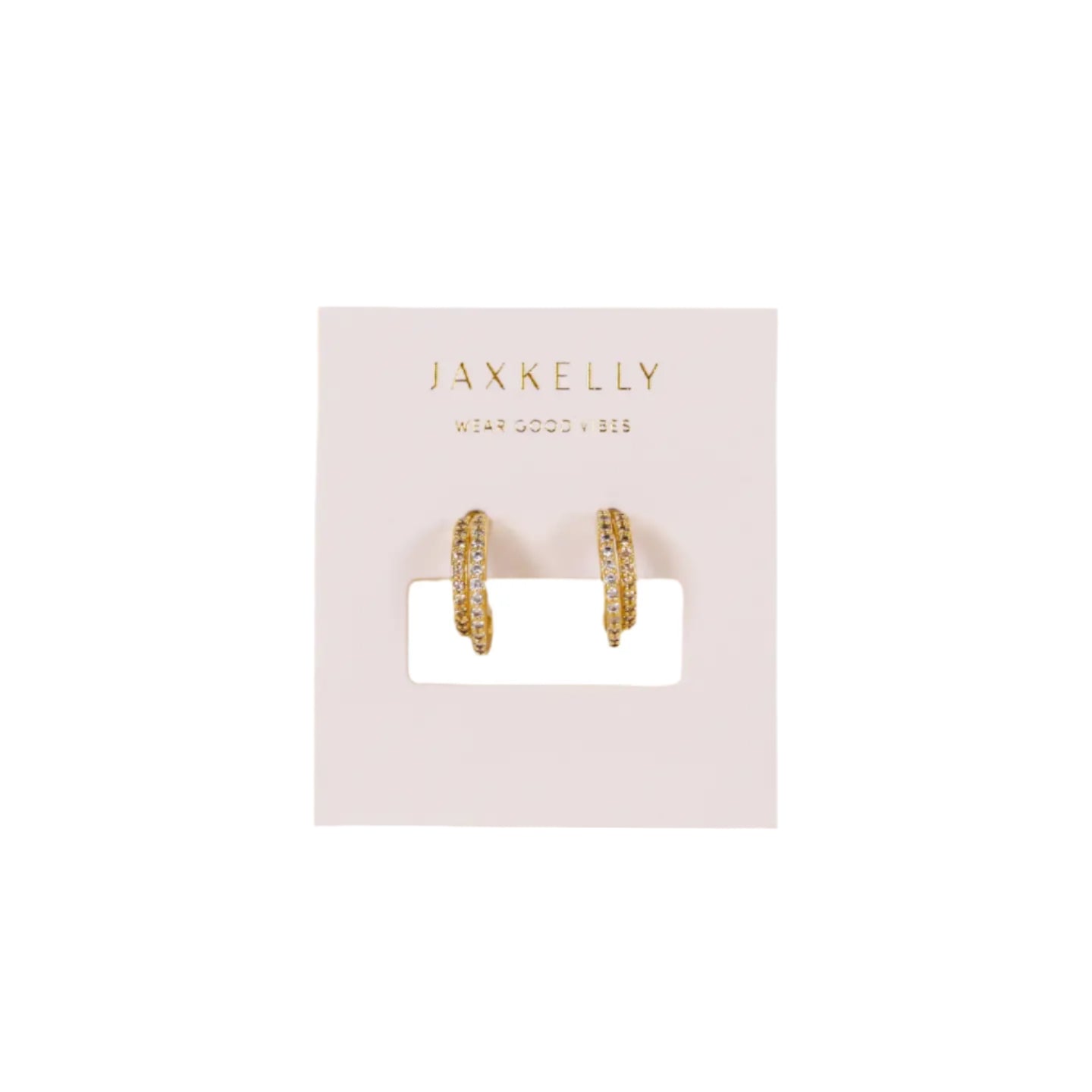 Champagne Pave Double Hoops