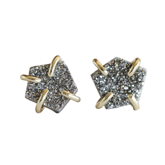 Druzy Prong Earrings
