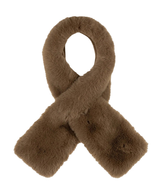 Faux Fur Pull Through - Camel Heather