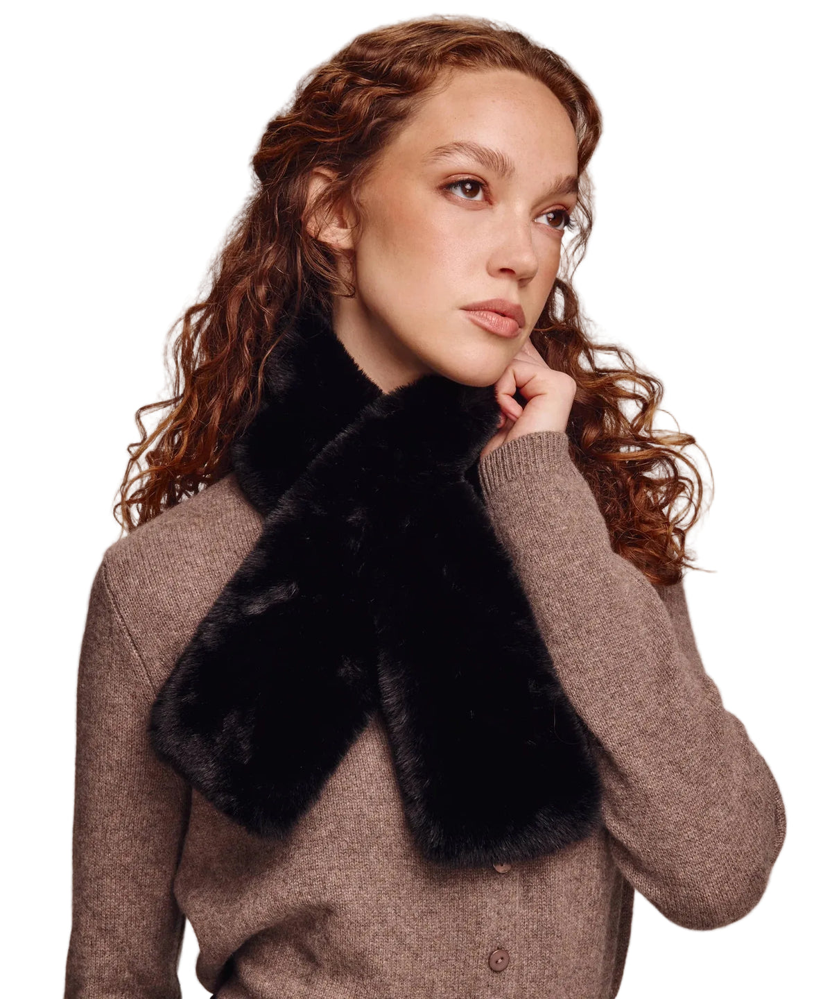Faux Fur Pull Through - Black