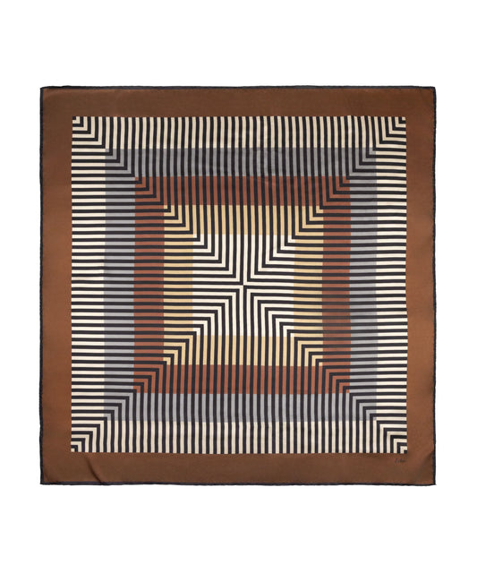 Silk Stripe Square - Brown