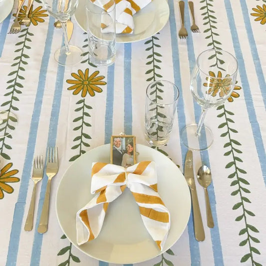 Evergreen and Mustard Tablecloth- 60x60"