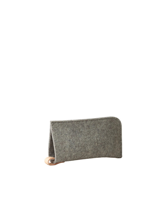 Merino Wool Eye Glass Case- Granite