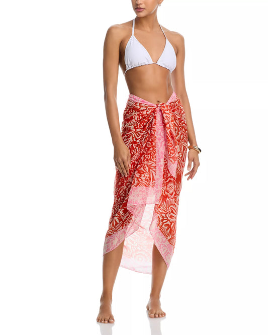 Bay Floral Sarong - Red Clay