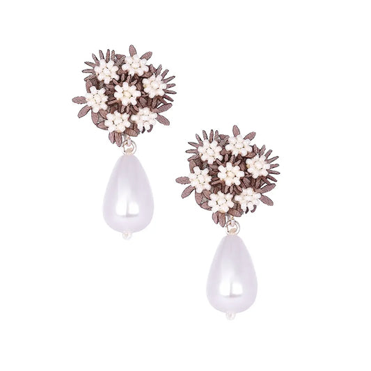Flower Drop Beaded Earrings