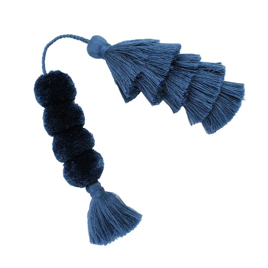 Pom Pom Tassel- Fog Blue