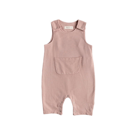 French Terry Overalls- Soft Peony