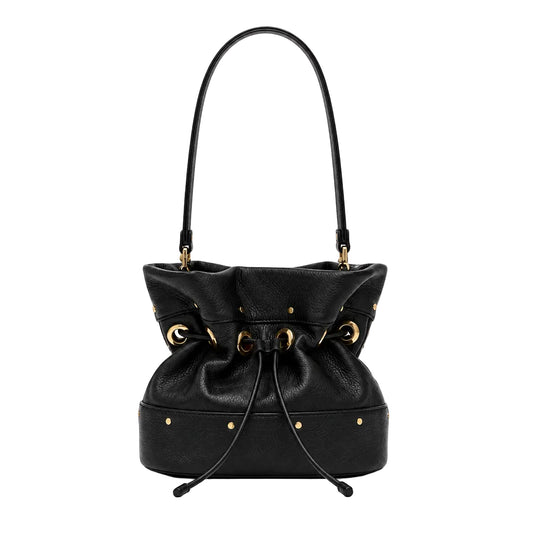 Gianna Small - Black Leather Bucket Bag