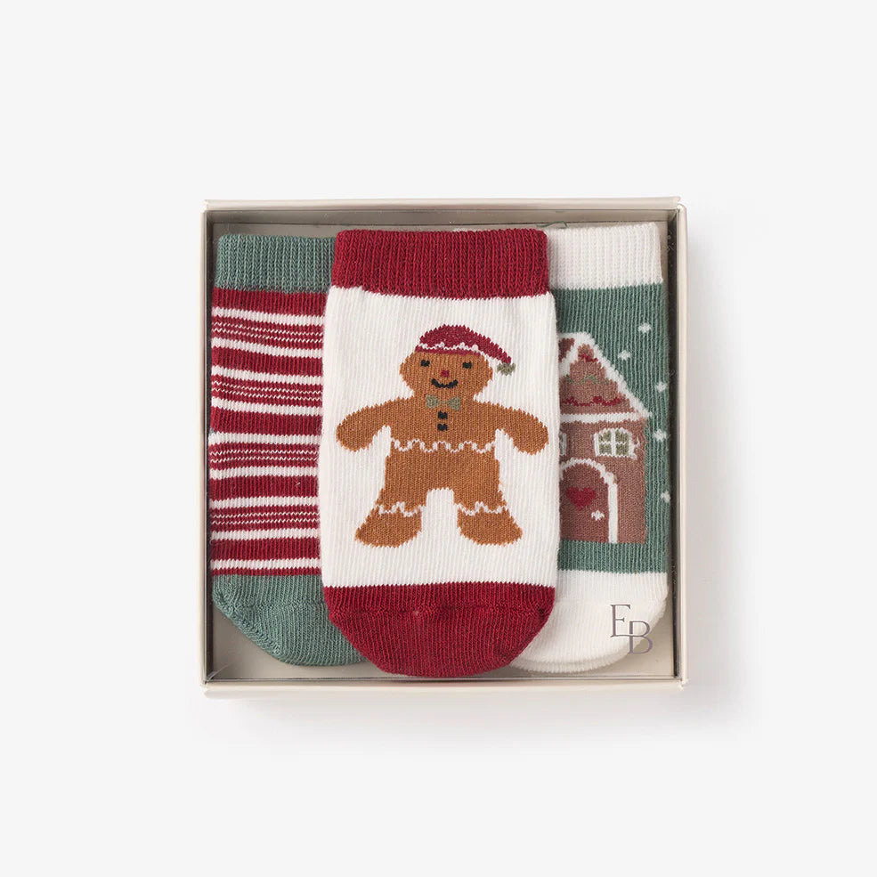 Gingerbread Christmas Socks - Set of 3