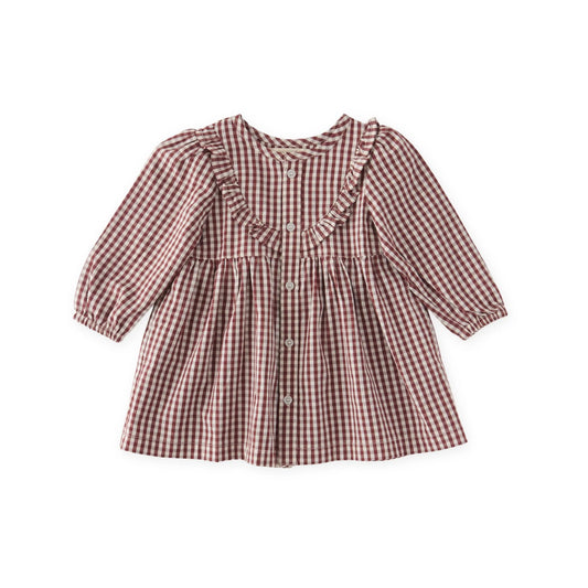 Gingham Dress- Mulberry