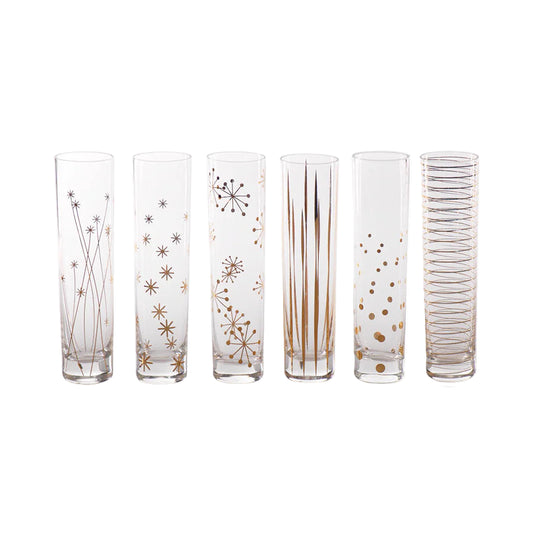 Gold Champagne Flutes- Assorted Set