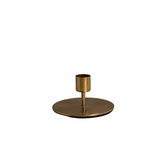 Gold Taper Candle Holder Short- Set of 2