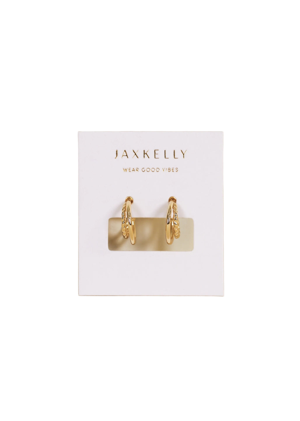 Gold Hoop Double Earrings
