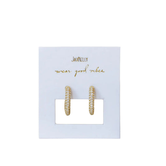 Pave Gold Hoop Earrings