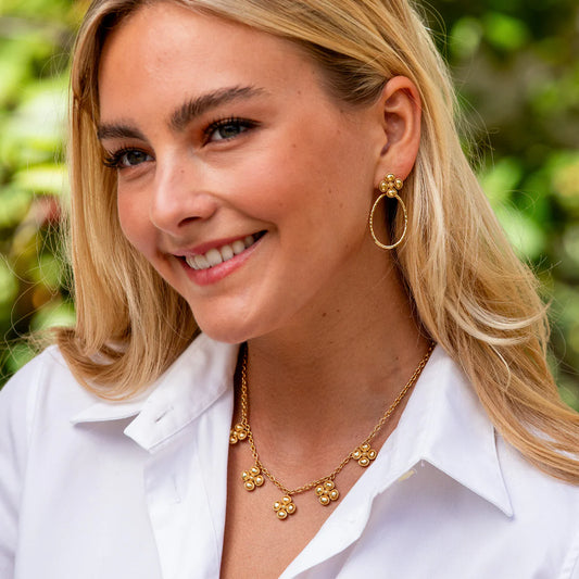 Clover Teardrop Earrings- Gold