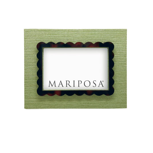 Grasscloth and Tortoise Frame – 4 x 6