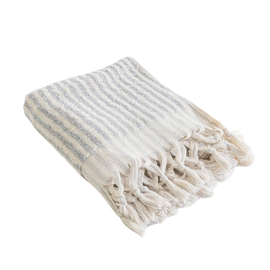 Hand Towel- Grey Stripe