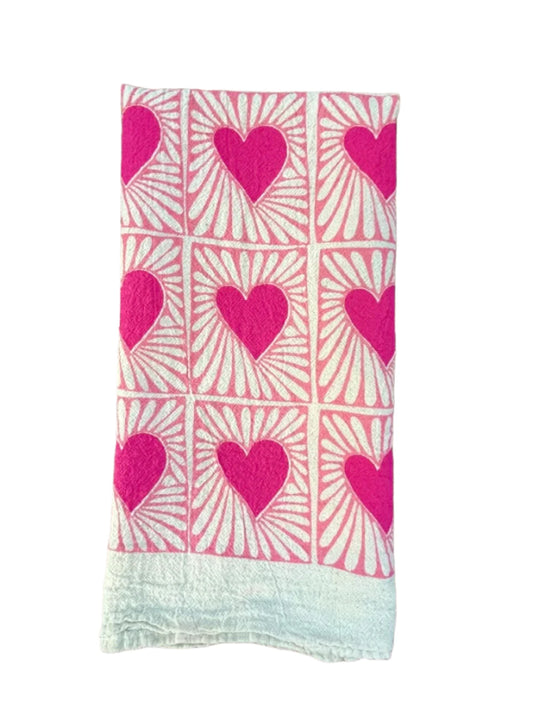 Hearts Tea Towel