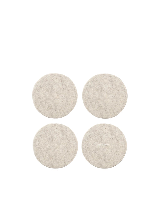 Round Felt Coasters – Heather White