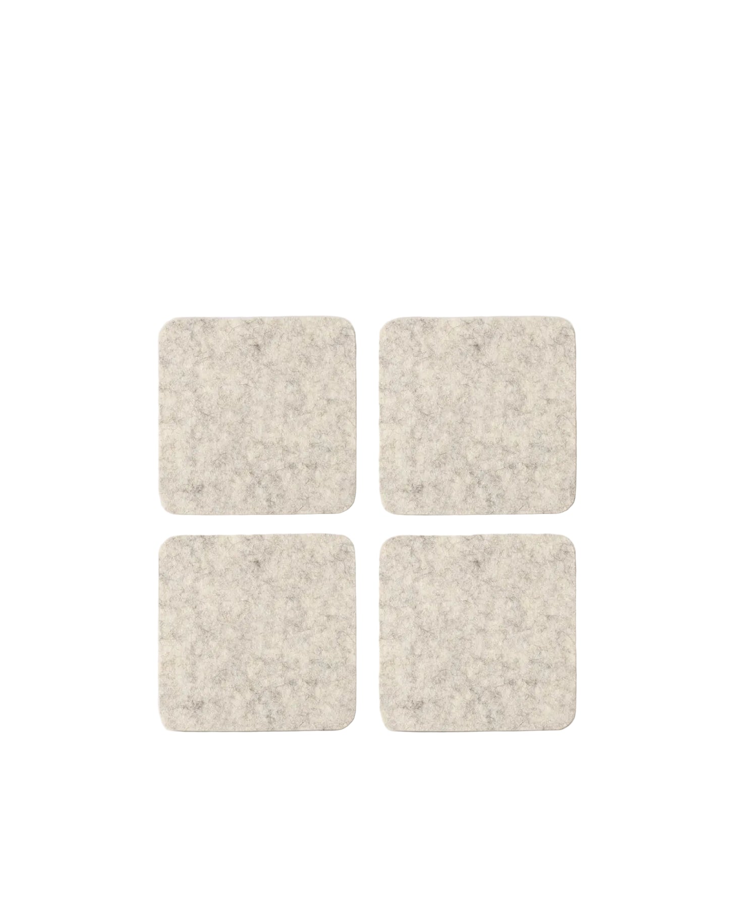 Square Felt Coasters - Heather White