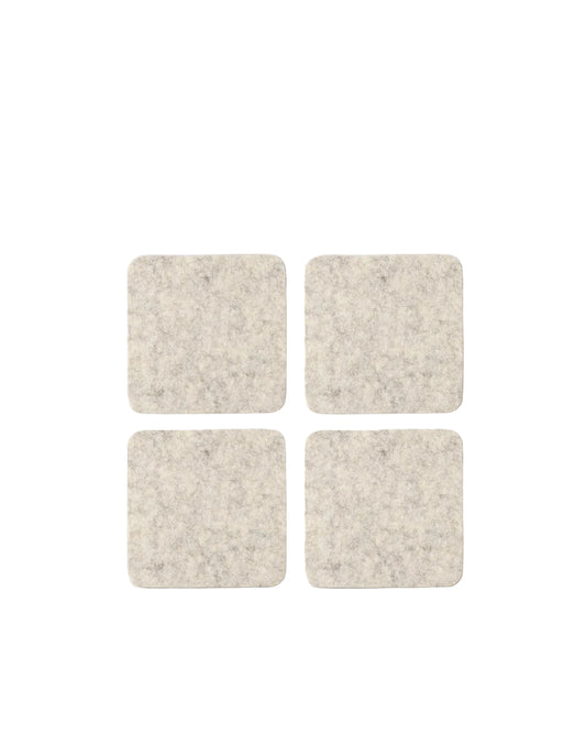Square Felt Coasters - Heather White