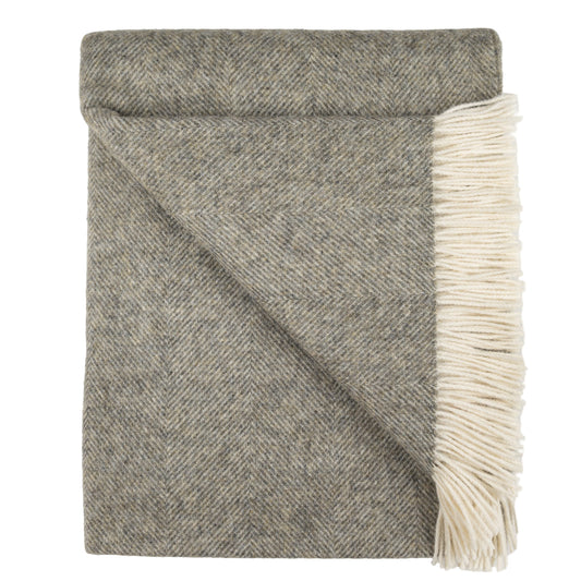 Herringbone Throw- Estate Grey