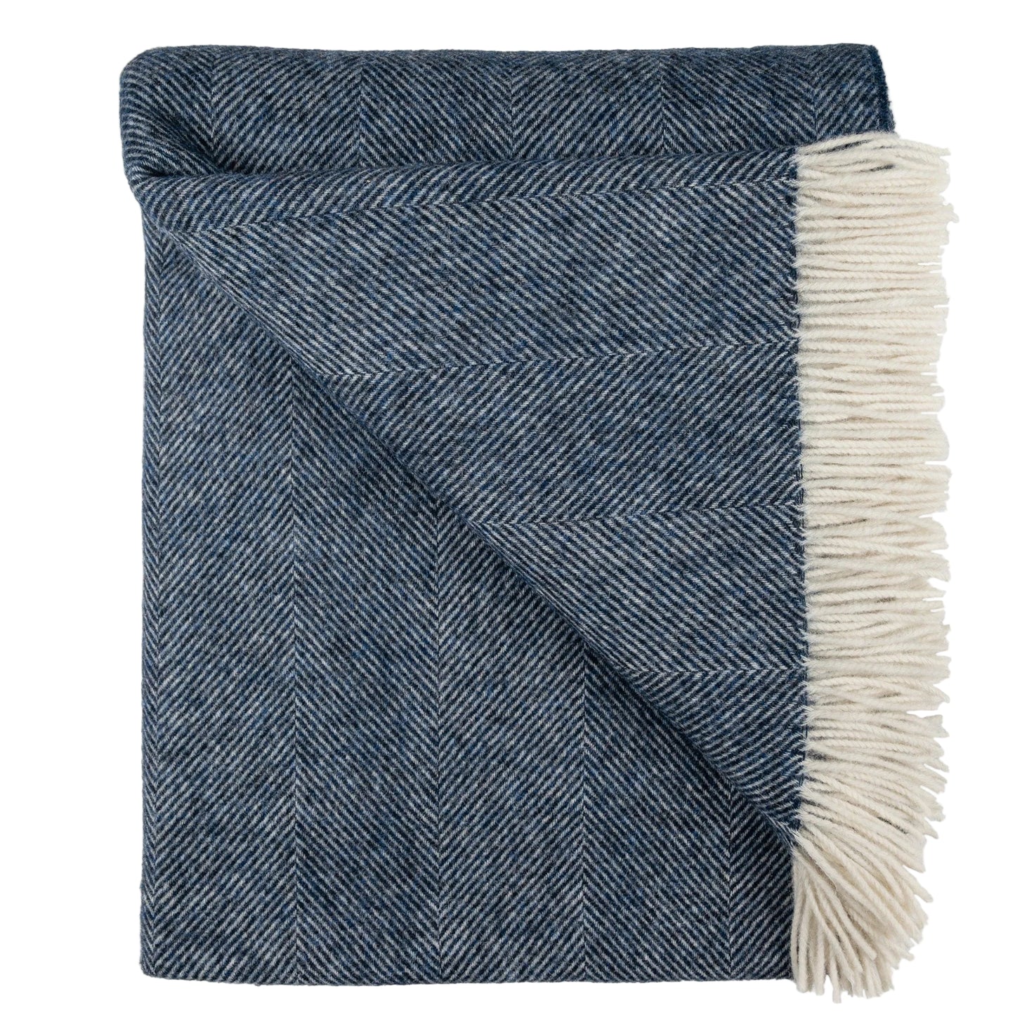 Herringbone Throw- Navy