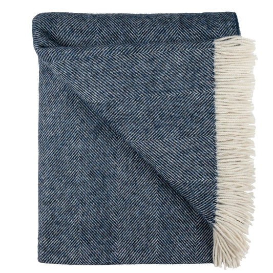 Herringbone Throw- Navy