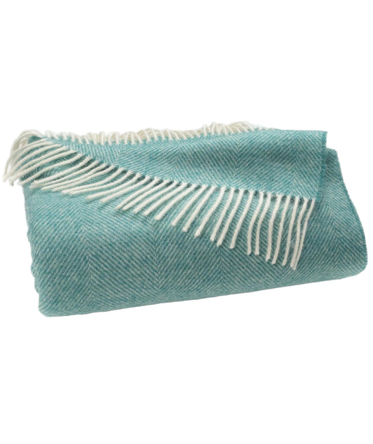 Herringbone Throw- Sea Glass