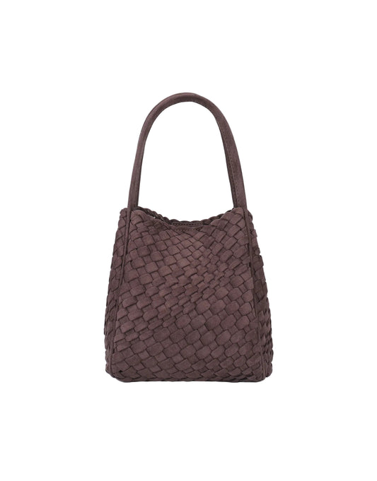 Mini Woven Tote- Chocolate