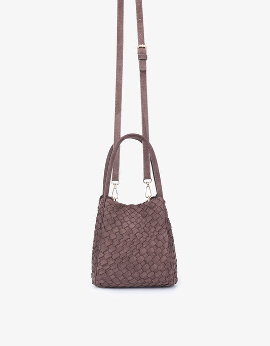 Mini Woven Tote- Chocolate