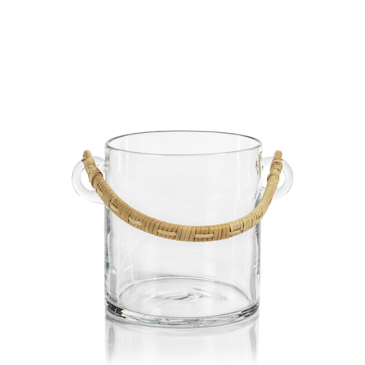 Ice Bucket with Rattan Handle