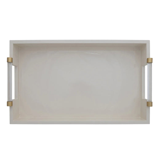 Lacquered Tray with Acrylic Handles