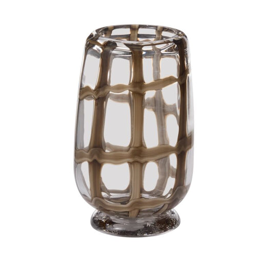 Large Checkered Hand-Painted Vase