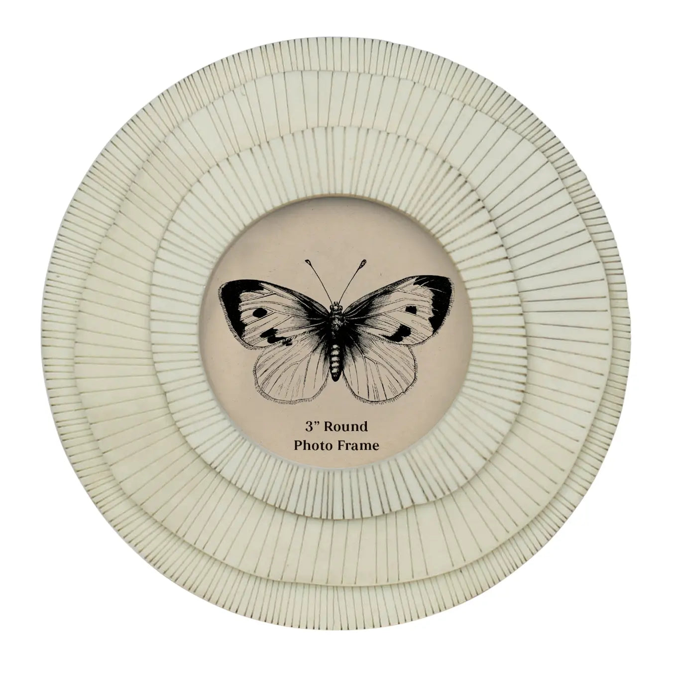 Layered Round Frame White