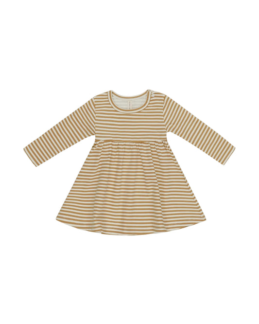 Long Sleeve Stripe Dress- Honey