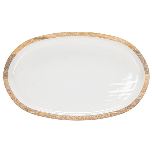 Mango Wood and Enamel Tray