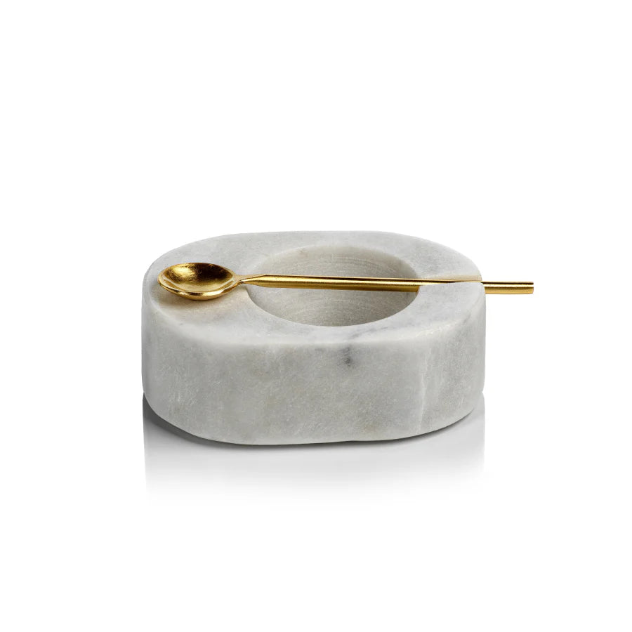 Marble Salt Bowl w/spoon
