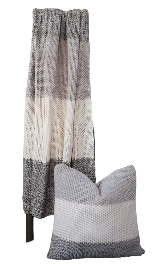 Marl Throw – Grey/Stone