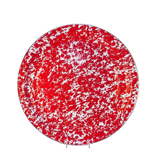 Medium Enamel Tray – Red Swirl
