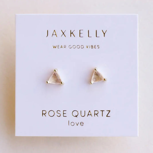 Mini Gem Stud- Rose Quartz