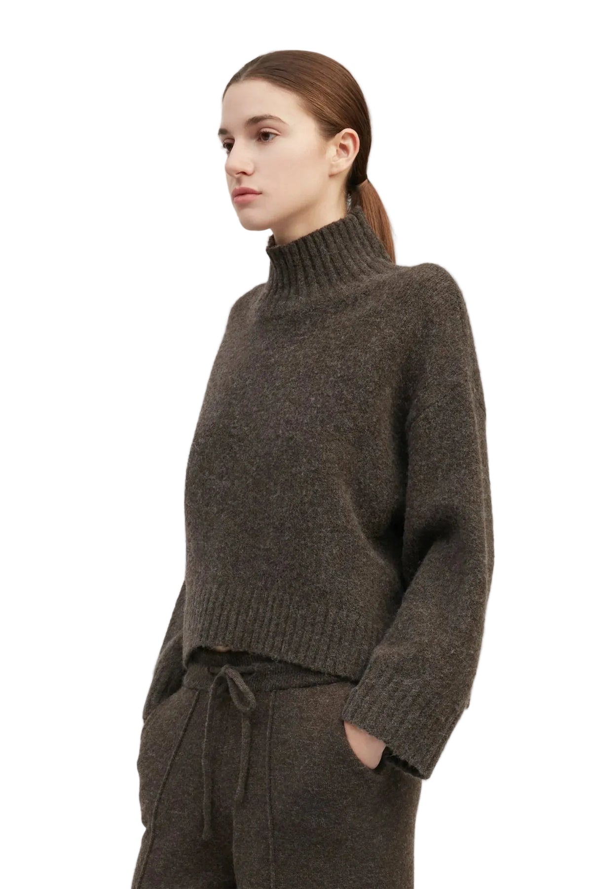 Mockneck Sweater - Brown